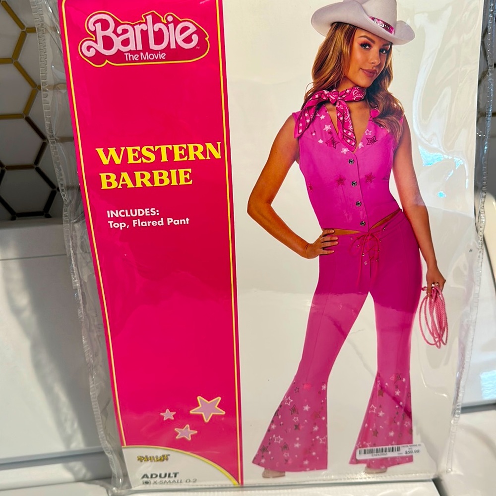 Spirit Halloween adult xsmall cowgirl Barbie costume